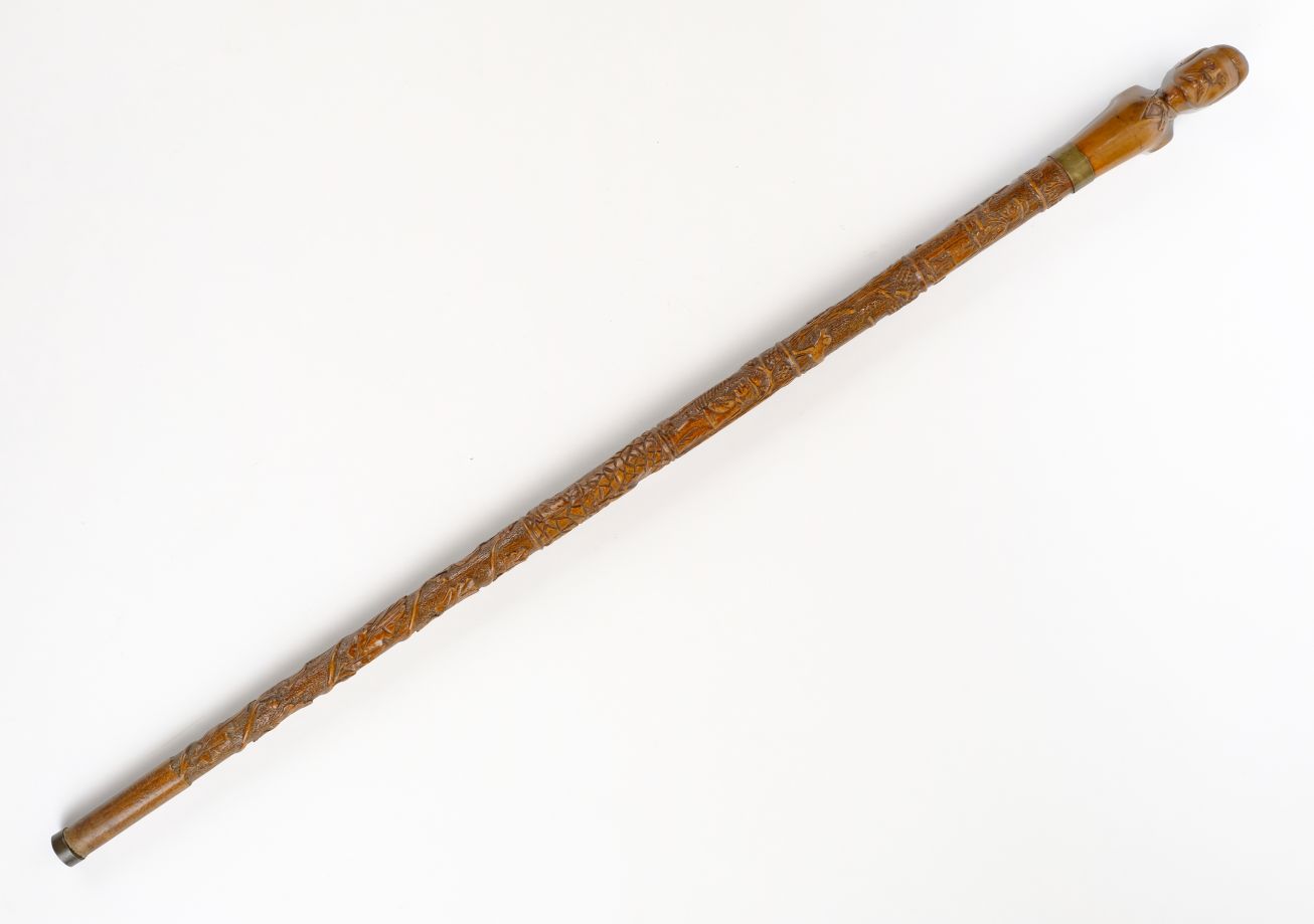 *Walking Stick. 19th century folk art walking stick, the knop carved as a figure head of 'Jakub - Image 2 of 2