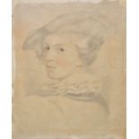 *English School. Head of a Page Boy, probably 18th or early 19th century, fine pencil on paper, with