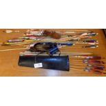 *Arrows. Collection of longbow target arrows, including a set of six by John Cave, Ludlow, 73cm