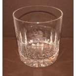 *Tumblers. A set of 8 cut glass tumblers, each engraved with the Hardy crest, 9cm high (8)