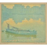 *Thorpe (Hall, 1874-1947). Dawn, colour woodcut, signed and titled in pencil, image size 16.5 x 19