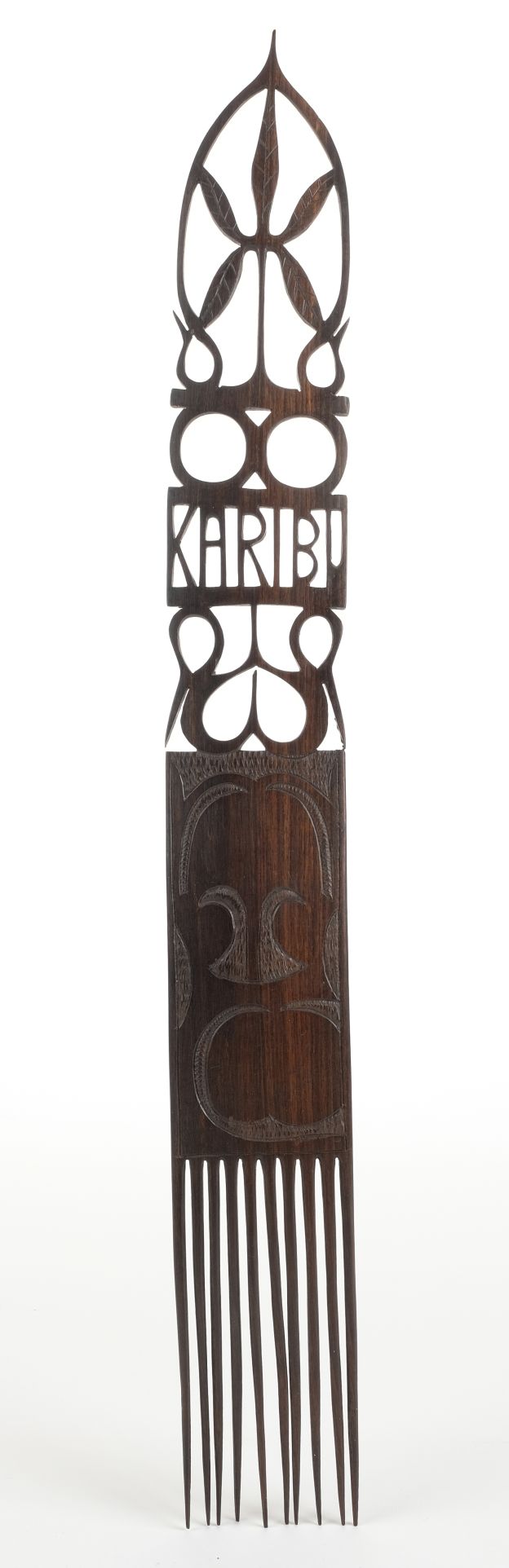 *Stool. Papuan Gulf carved wood stool, carved as a crocodile with zoomorphic figures infilled with - Image 5 of 8