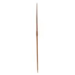 *Longbow. Early 19th century Yew wood longbow, stamped '52', with bone and ivory nocks, the latter a