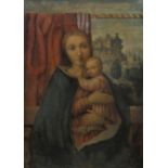 *Continental School. Madonna and child, 19th century, tempera on vellum, typically painted in a