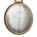 *Pocket Watch. A gold open face pocket watch by Baume & Mercier, Geneve, with silvered dial, the