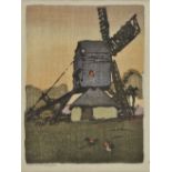 *Royds (Mabel Allington, 1874-1941). Windmill, colour print, signed in margin, 14 x 10.5cm (5.5 x