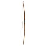 *Longbow. Yew wood longbow, inscribed 'Stuart Homer 1977 Odstock', additionally inscribed '50, 28,