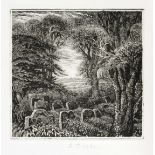 Tanner (Robin, 1904-1988). Illustration for Thomas Gray's Elegy, 1980, etching, signed with initials