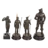 *Statues. A pair of composite statues of a Woodman of Arden and an archer from the Royal Company