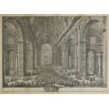 *Vasi (Guiseppe Agostino, 1710-1782). L'Interno della Basilica Vaticana, 1774, etching on laid