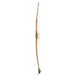 *Longbow. Yew wood longbow by Stuart Homer, Cheltenham, dated 1976, additionally inscribed '48' '