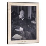 *Churchill (Winston S.). Silver photo frame by Kitney & Co., London, 2003, with engraved initials