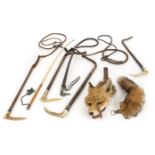 *Riding Crops. A collection of Edwardian riding crops, including Swaine & Adeney plus a taxidermic