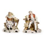 *Figures. A pair of late 19th century Continental porcelain figures, modelled in the Meissen style