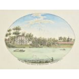 *London. Six 18th century oval watercolour views of the Thames at Twickenham and elsewhere, by