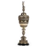 *Presentation Cup. An extremely fine silver gilt presentation cup and cover by Richard Comyns,