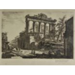 *Piranesi (Giovanni Battista, 1720-1778). Veduta del Tempio detto della Concordia, etching on