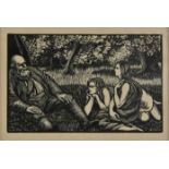 *Raverat (Gwen, 1885-1957). Wedding, woodcut on paper, signed, titled and numbered 16 in pencil,