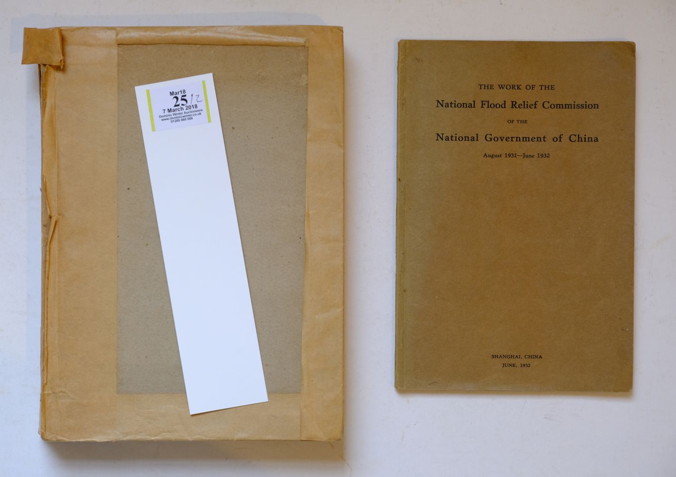 Republic of China. Report of the National Flood Relief Commission, 1931-1932, 1st edition, Shanghai,