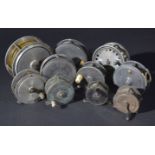 *Fishing Reels. A collection of ten vintage fly reels, early 20th century, including a 3 1/2 inch