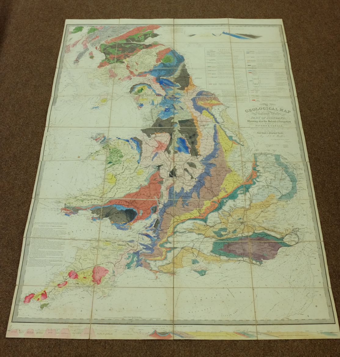 England & Wales. Walker (J. & C.), A Geological Map of England & Wales and part of Scotland, showing - Image 6 of 6