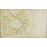 Belgium. Untitled plan of Veurne, circa 1686, pen, ink and watercolour cadastral plan of the land
