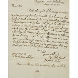 *Hales (Stephen, 1677-1761). Autograph letter signed, 'Stephen Hales', Dounton near Salisbury, 24