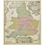 England & Wales. Homann (Johann Baptist), Magnae Britanniae pars meridionalis in que Regnum