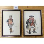 *[Dickens, Charles]. A collection of four original drawings of characters from Dickens's novels, mid