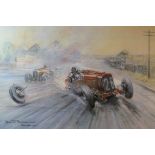 *Bryan De Grineau - Brooklands 1930. A limited edition lithographic print numbered 9/250,