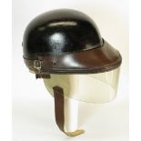 *Racing Helmet. A post-1952, Herbert Johnson size 38 racing helmet with a wrap-round visor. A