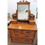 *Bedroom Furniture. Victorian Aesthetic influence satin wood washstand, with marble top surmounted