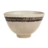 *Maltby (John, 1936-). Pottery bowl, with brown ribbon design on a cream glazed ground and deep