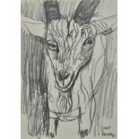 *Bratby (John Randall, 1928-1992). Goat, graphite on paper, signed and titled lower right, sheet
