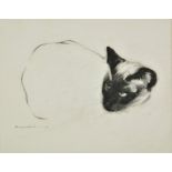 *Aynscomb-Harris (Martin John, born 1937). Siamese cat, circa 1990s, charcoal on wove paper,