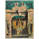 *AR Piper (John, 1903-1992). Harlaxton through the Gate (from Victorian Dream Palaces), 1977, colour