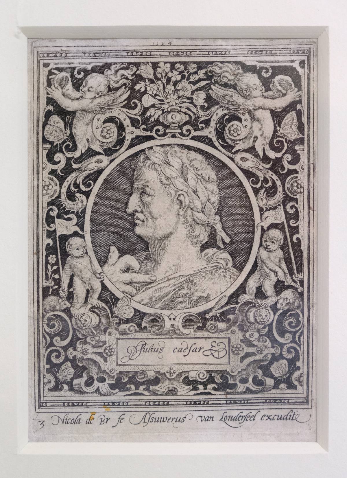*Bruyn (Nicolaes de, 1571-1656). Portrait of Julius Caesar, 1594, copper engraving on laid paper, - Image 3 of 3
