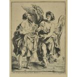 *Panneels (Willem, circa 1600-circa 1640). An angel gives Elijah cake and water, etching on paper,