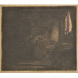 *Rembrandt (Harmensz. van Rijn, 1606-1669). St. Jerome in a dark chamber, 1642 (Bartsch 105;
