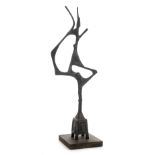 *Attributed to Peter Hayden (1939-). Abstract figure, bronze, green patina, wooden base, height