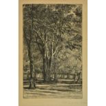 *Haden (Francis Seymour, 1818-1910 ). Kensington Gardens, No. II (Large Plate), 1860, etching with