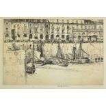 *AR Anderson (Stanley, 1884-1966 ). Les Arcades, Dieppe, etching, signed, small worm track to lower