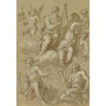*Palma il Giovane (Jacopo, 1548-1628). Apollo, Mercury and Hercules, with attendant putti holding