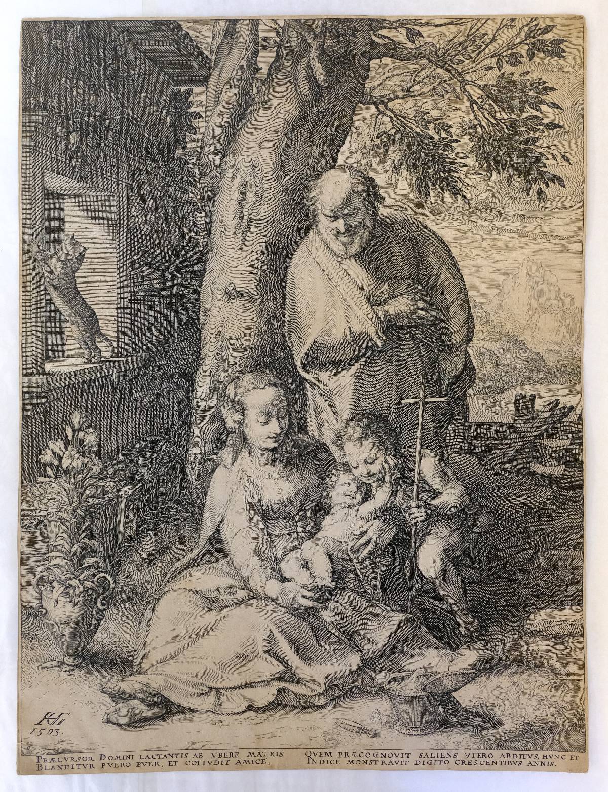 *Goltzius (Hendrik, 1558-1617). The Holy Family with Saint John, after Federico Barocci, 1593, - Image 3 of 5