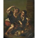 *After Bartolomeo Murillo (1618-1682). Two Boys Eating a Pie, oil on copper, a 19th century copy