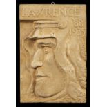 *Lawrence (T.E.). Commemorative plaster plaque, A commemorative plaster plaque with a side profile