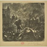 *Buhot (Felix, 1847-1898). La Ronde de Nuit, 1878, etching and drypoint on wove paper, signed and