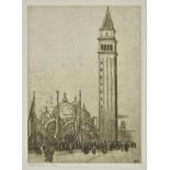 *Dawson (Nelson Ethelred, 1859-1941). Campanile Tower, Venice, soft-ground etching on laid paper,