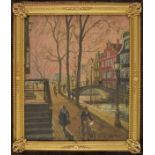 *Terry (Joseph Alfred, 1872-1939). Amsterdam at Dusk, oil on board, signed lower right, 30 x 25