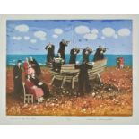 *Larusdottir (Karolina, 1943-). Concert by the sea, colour aquatint, from the edition of 75, signed,